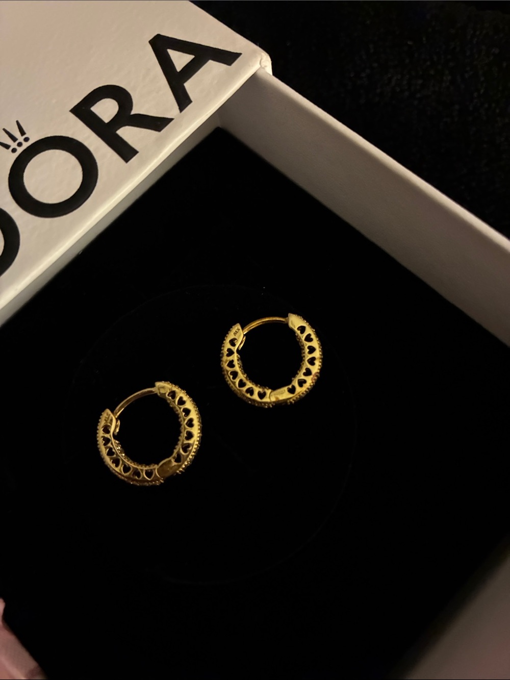 Pandora Gold Tone Pavé Mini Huggie Earrings - Gold